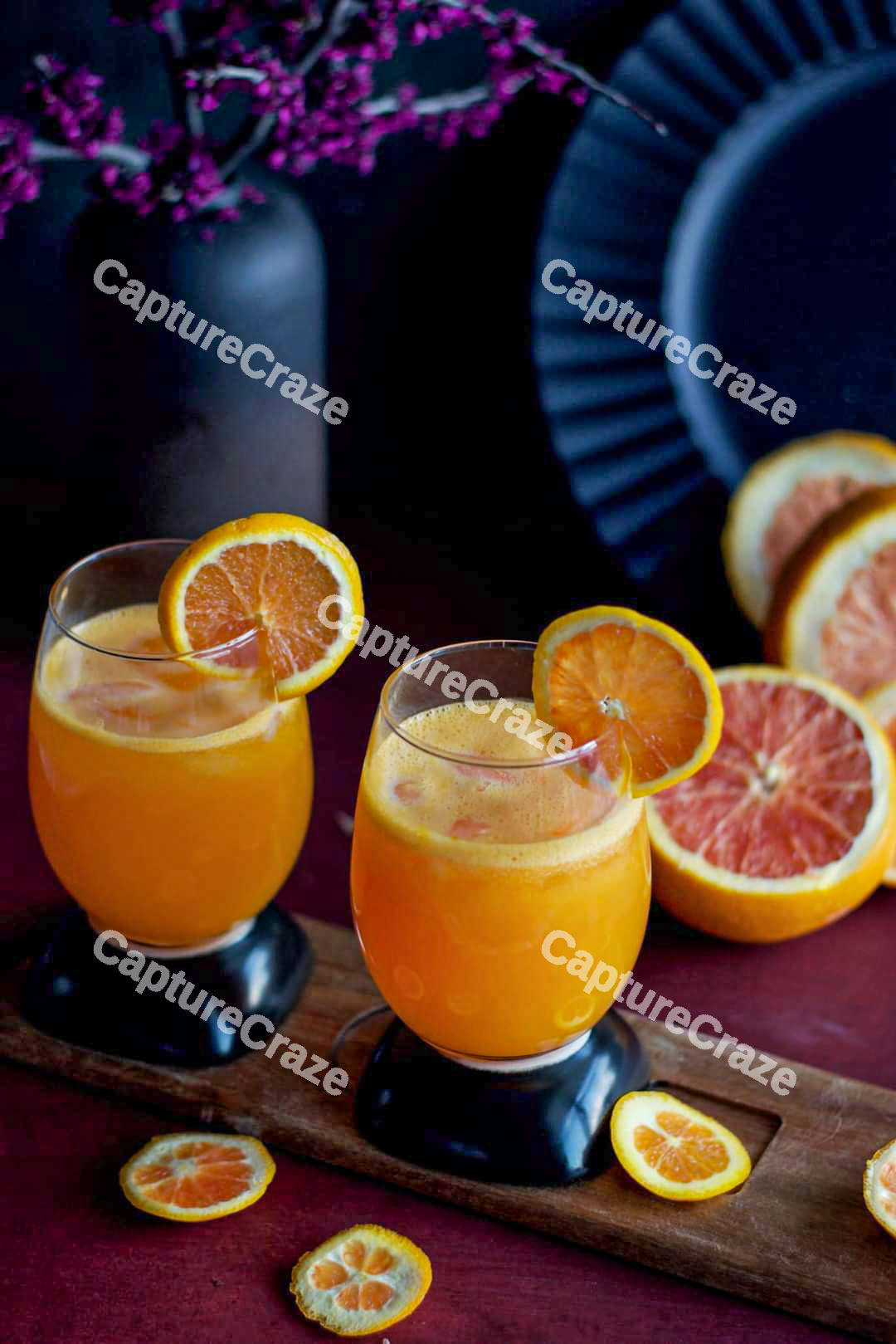 Glasses of orange juice